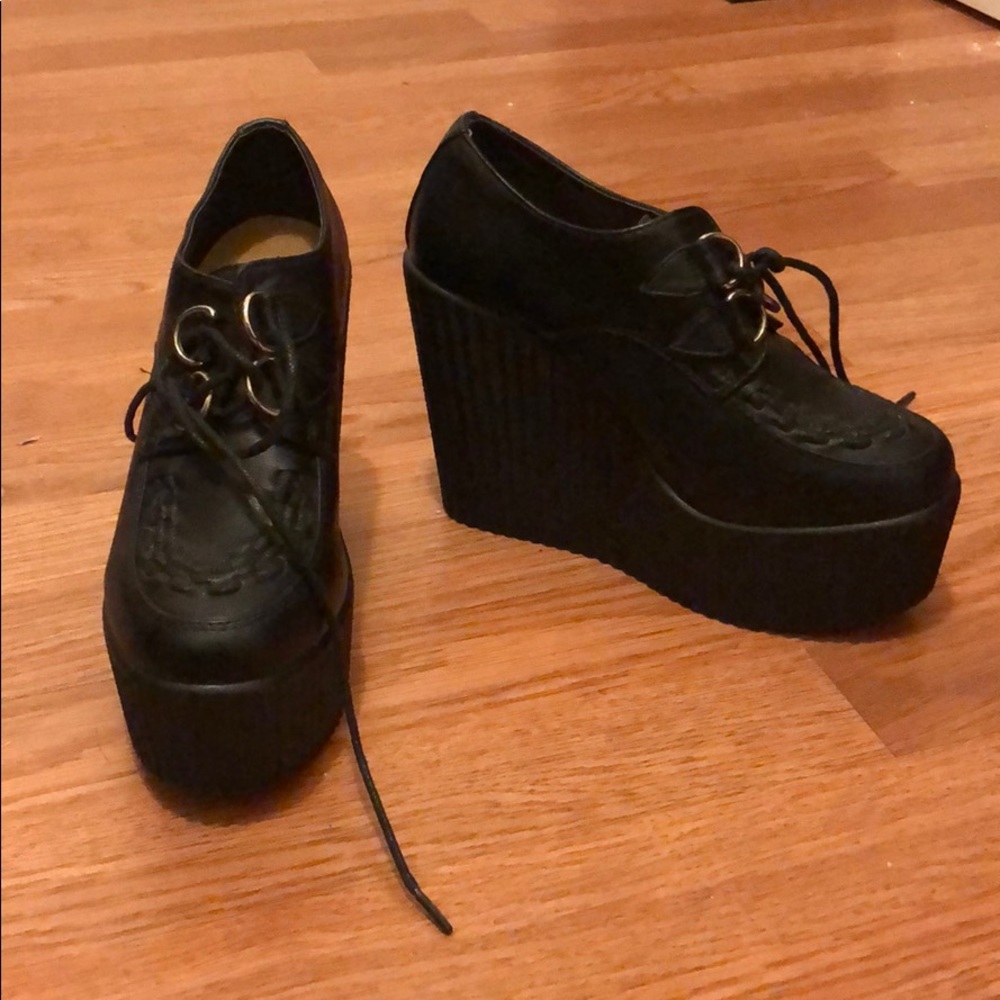 High heel creepers goth punk psycho billy vegan